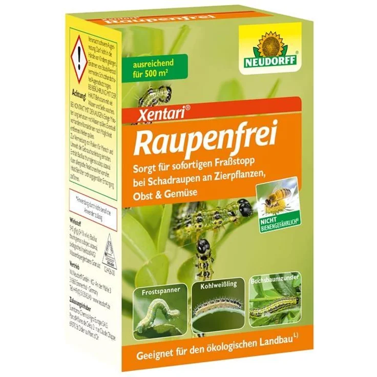 Neudorff Raupenfrei Xentari 25 g gegen Buchsbaumzünsler, Schadraupen an Zierpflanzen, Obst, Gemüse und Wein – Bild 1