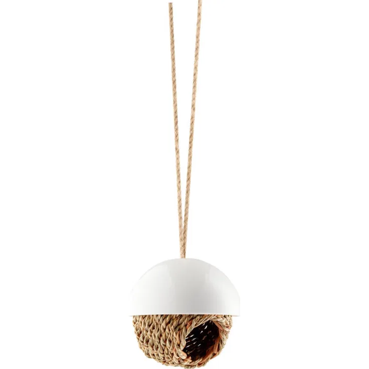 Eva Solo Vogel-Shelter, Vogelhaus, Vogelschutz, Nest, Draußen, Nistplatz, Porzellan-Binsengeflecht, Weiß,13 cm, 571018