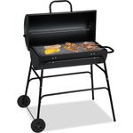 Holzkohlegrill, XXL Grillwagen mit Deckel, verstellbare Belüftung, stabil, HBT: 96,5 x 103 x 64,5 cm, schwarz - Preisvergleich