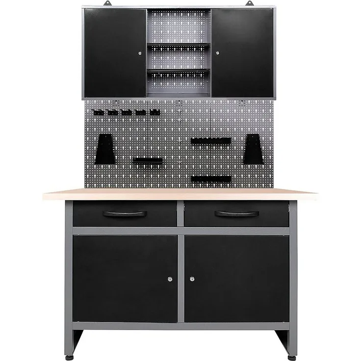 ONDIS24 Werkstatt-Set »Werner«, 120 cm, mit Lochwandsystem inkl. Haken