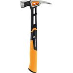 Fiskars Universalhammer IsoCore L zum Einschlagen der Nägel, Länge: 34 cm, Gewicht: 0,91 kg, Schwarz-Orange, 1020214
