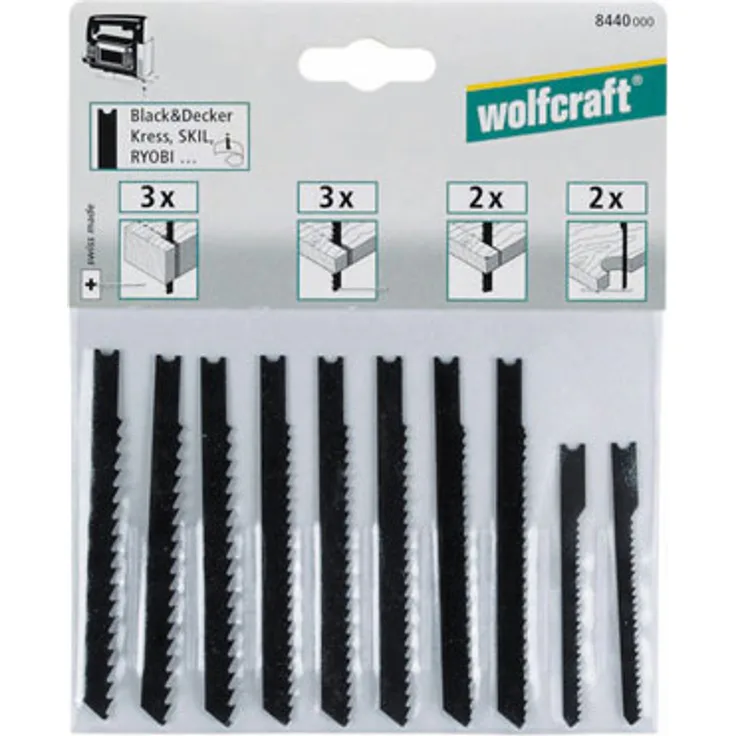 Wolfcraft 8440000 1 Stichsägeblatt-Set B&D, 10-teilig