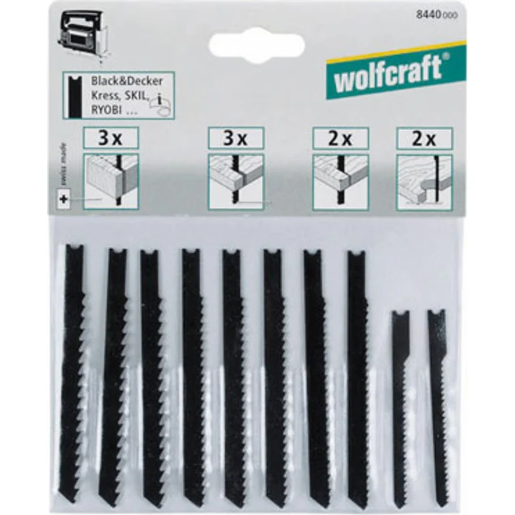 Wolfcraft 8440000 1 Stichsägeblatt-Set B&D, 10-teilig – Bild 1