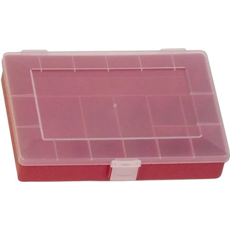 hünersdorff Sortimentskasten: stabile Sortierbox (PP) mit fester Fachaufteilung (8 Fächer), Sortierkasten-Maße: T170 x B250 x H46 mm, Made in Germany