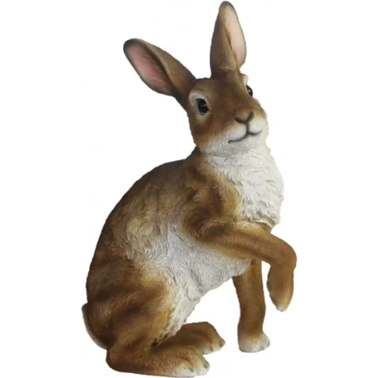 hase 23,9 x 11,2 cm Polyresin braun-weiß