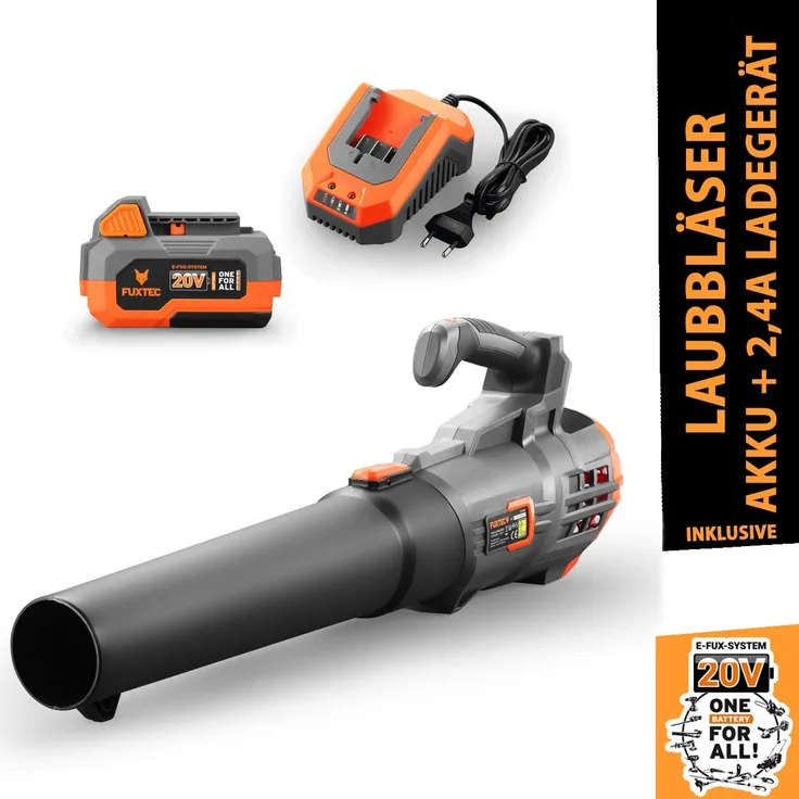 20V Akku Laubbläser FX-E1LB20 FUXTEC - mit Akku und Ladegerät