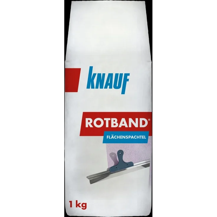 Knauf Rotband Flächenspachtel schnell härtende Spachtel-Masse zum Spachteln und Glätten von Putz, Mauerwerk etc., leicht zu verarbeiten, Wand-, Decken-Spachtelmasse für Innen-Bereich, 1-kg – Bild 1
