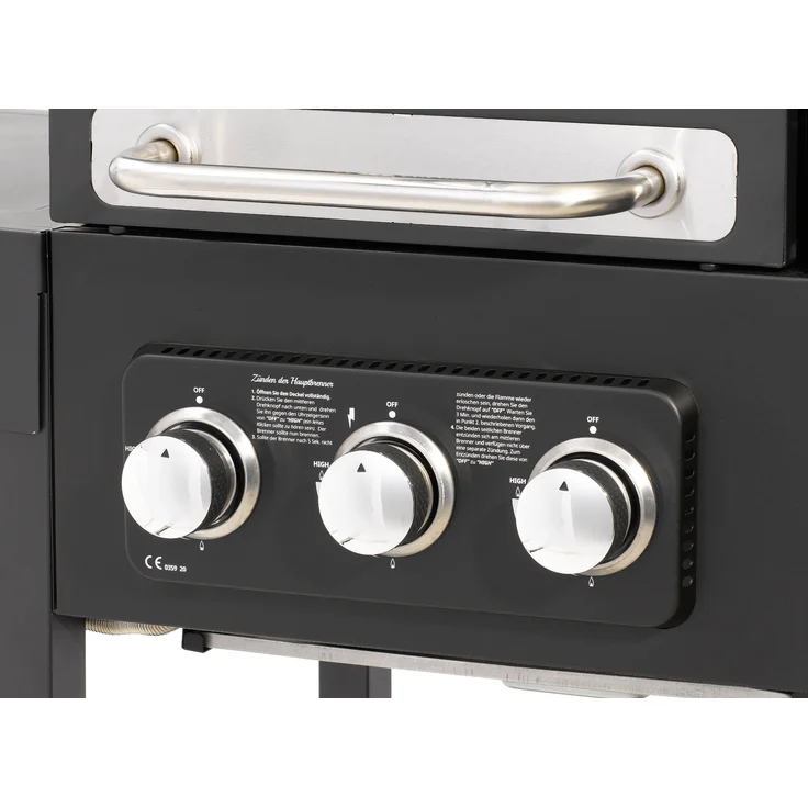 TAINO HERO DUO Gasgrill Holzkohlegrill Smoker Grillwagen BBQ Grill schwarz, 118 x 164 x 60 cm – Bild 6