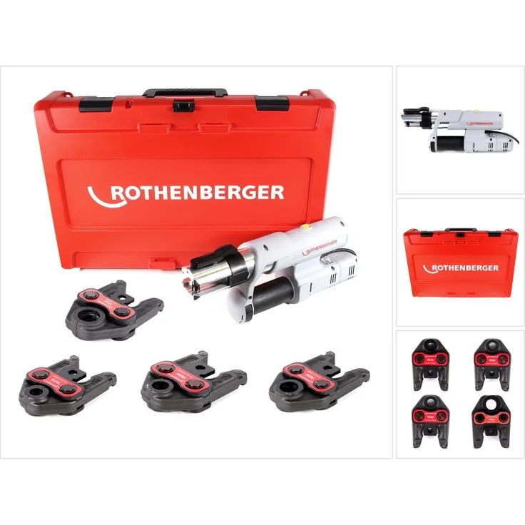 Rothenberger ROMAX AC ECO Basic 230 V Pressmaschine Typ C Set TH im Transportkoffer mit Pressbacken TH 16-20-26-32