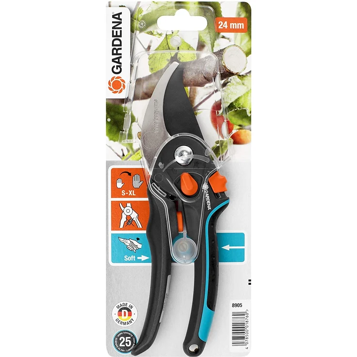 GARDENA Gartenschere B-S XL Pflanzenschonende Baumschere mit Bypass-Schneide für Äste und Zweige, max. Schneid-Durchmesser 24 mm, stufenlose Grifföffnung 8905-20 mittelgroß – Bild 6