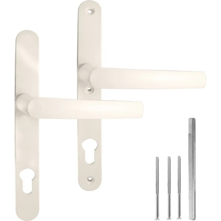 Türgriff - Türdrücker - Türklinke - Drückergarnitur DHS 92mm (Schildbreite 28mm) - Creme RAL 9001