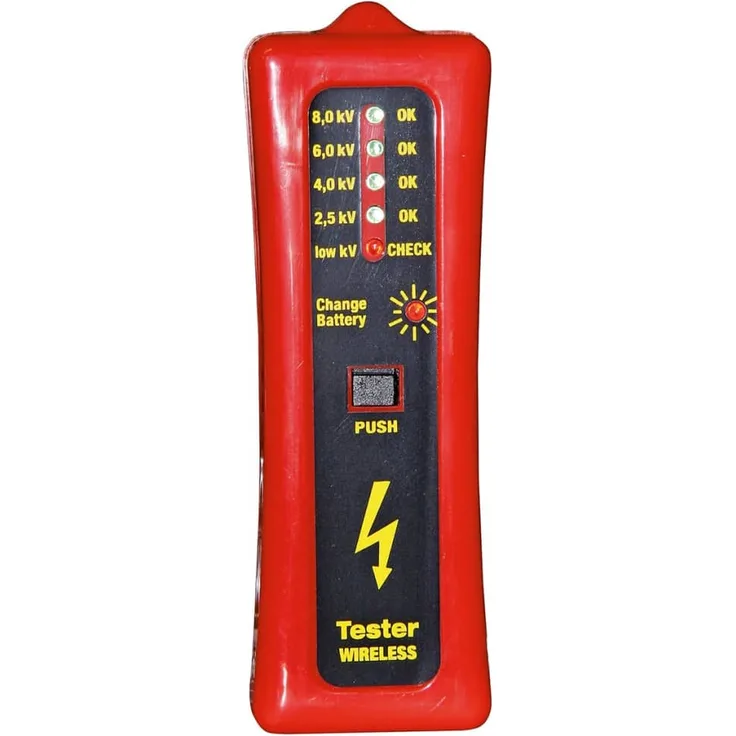Kerbl Zaunprüfer Kabellos ohne Erdspieß 8.000 V Rot und Schwarz 44669