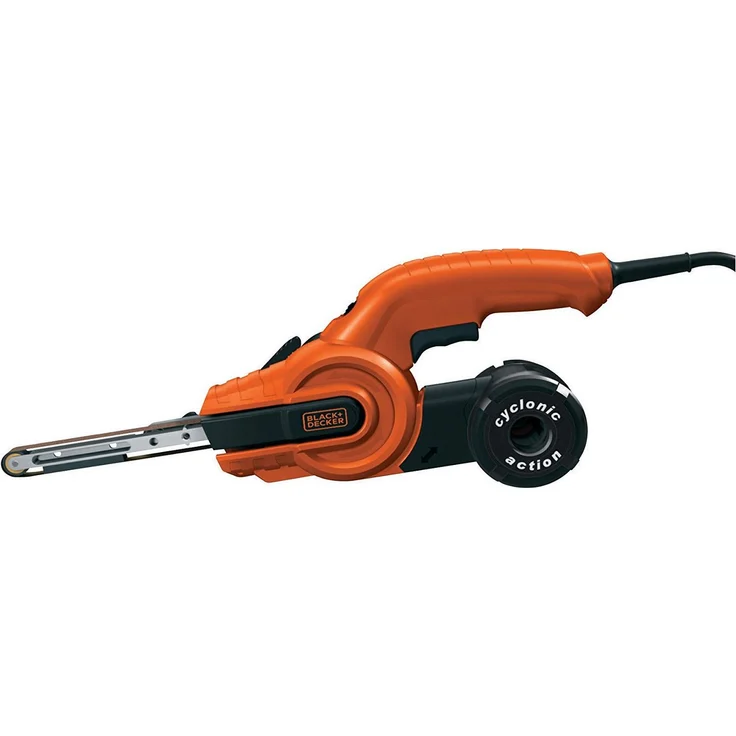 Black und Decker Bandschleifer KA900E 350 W 1400 U-min 2,5 kg mit Absaugung Schleifmaschine für Holz, Metall, Stein, Gips, Keramikfliesen & Kunststoff Zum Schleifen, Feilen, Schärfen und Entrosten Bandmaße: 451 x 13mm – Bild 2