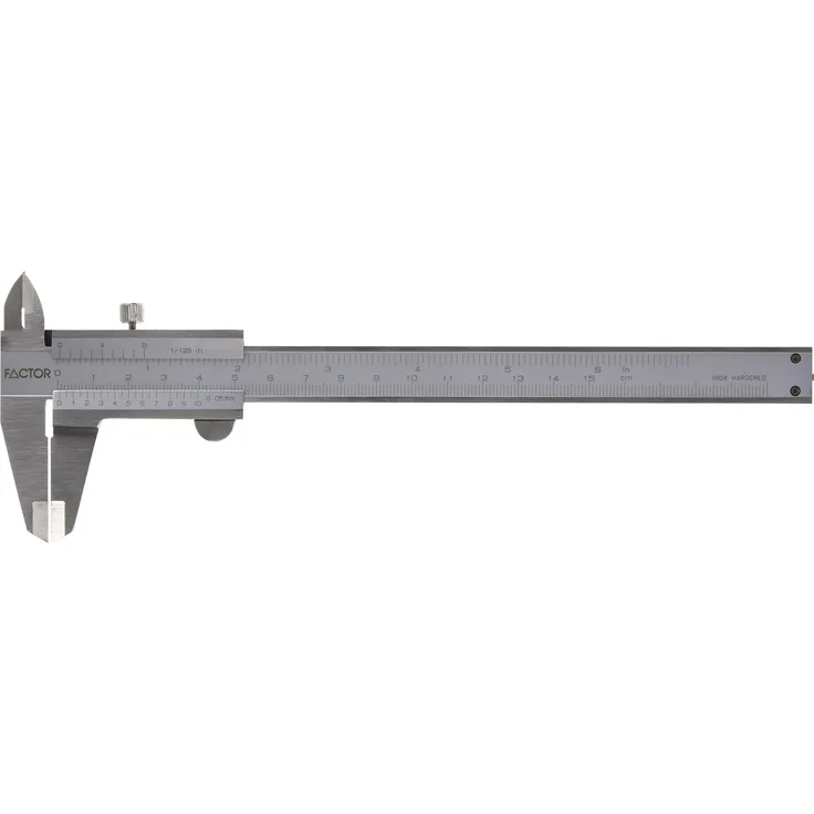 Vogel Taschen-Messschieber (Messbereich 150 mm - 6 Inch, Schnabellänge 40 mm, Messspitzen Kreuzform, mit Feststellschraube) 201030-2