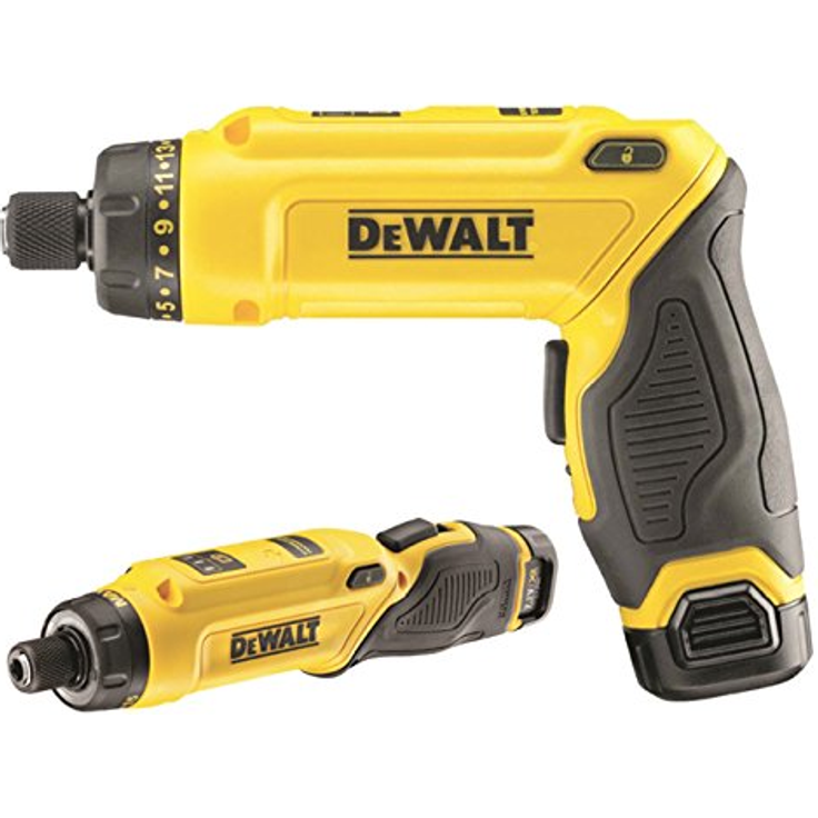 DeWalt Akku-Knickschrauber (7.2 V, 1.0Ah, Zwei-Positions-Handgriff (Pistolengriff und Stabgriff), 16-stufiges Drehmoment, Diodenring mit zwei LEDs, inkl. zwei Li-Ion Akkus, Schnellladegerät und Transportkoffer), DCF680G2 – Bild 2