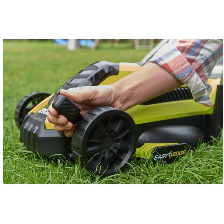 Ryobi Elektro-Rasenmäher RLM13E33S, Grasmäher mit 1300 W, 33 cm Schnittbreite, 5-stufige zentrale Schnitthöhenverstellung, EasyEdge Rasenkamm, 35 l Textil-Grasfangsack mit Hardtop, Art.-Nr. 5133002343 – Bild 5
