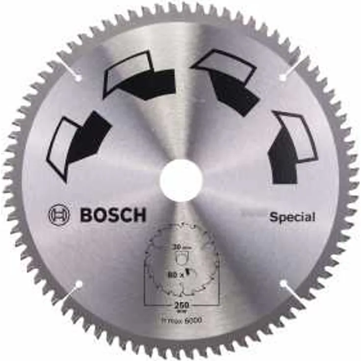 Bosch DIY Kreissägeblatt Special für verschiedene Materialien (Ø 250 mm, 80 Zähne)