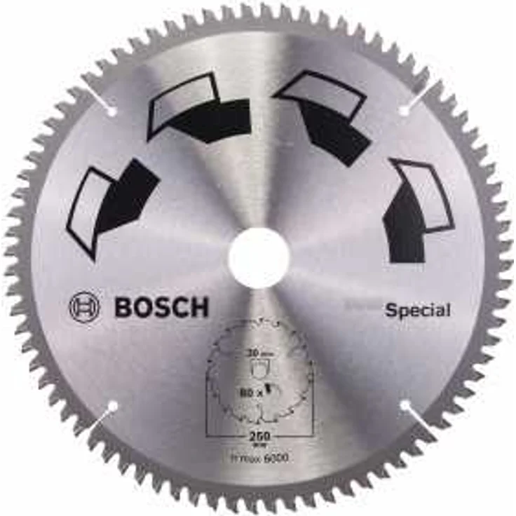 Bosch DIY Kreissägeblatt Special für verschiedene Materialien (Ø 250 mm, 80 Zähne)