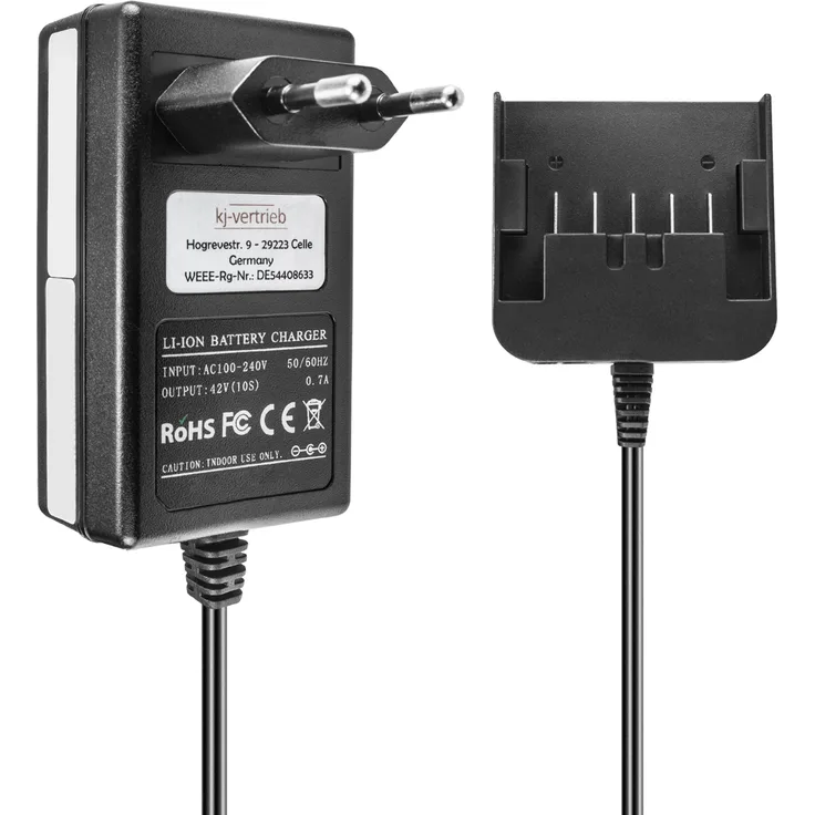 Ladegerät kompatibel mit Metabo Li-Ion Werkzeug-Akkus 625453, 60079500, 60217786, BHA 36 LTX, AHS 36V - 42V 700mA