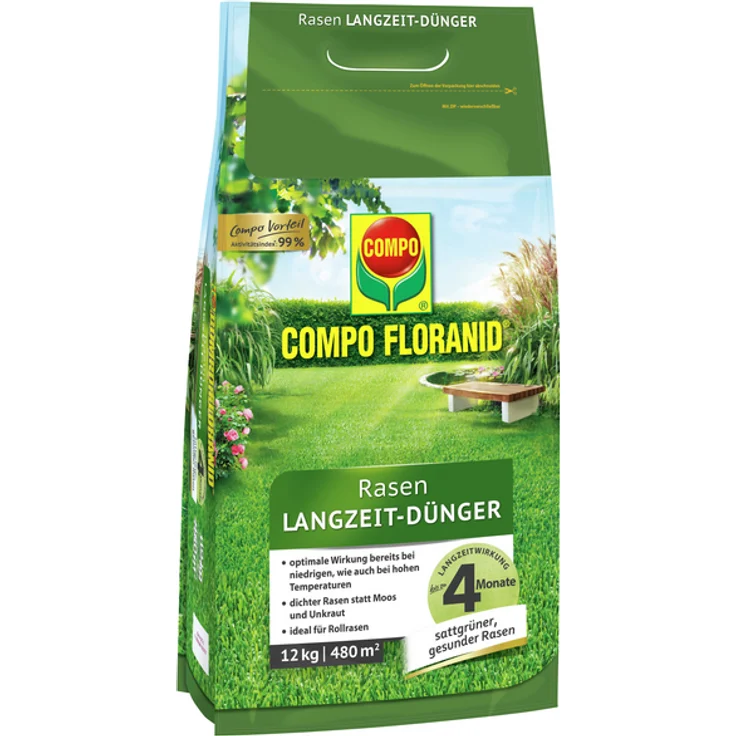Compo FLORANID Rasen Langzeit-Dünger, 12 kg für 480 qm – Bild 1