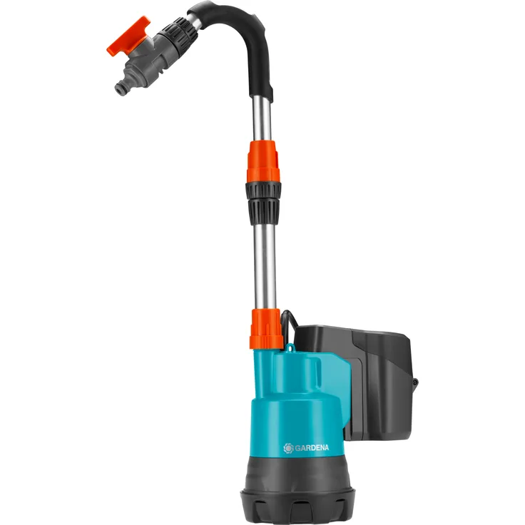 Gardena Regenfasspumpe 2000-2 Li-18 ohne Akku: Tauchpumpe mit integriertem Filter, Fördermenge 2000 l-h, 3 Leistungsstufen (1749-66)