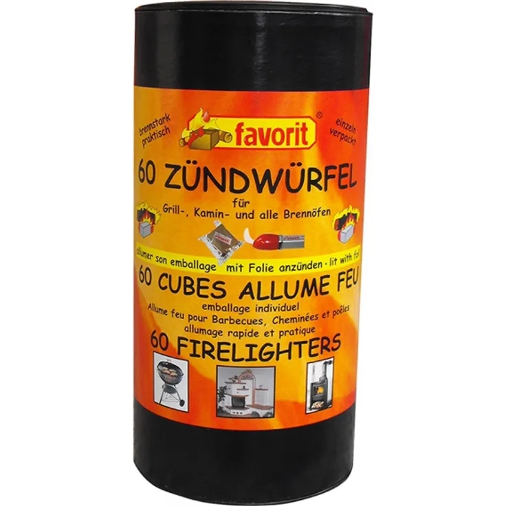 Favorit 1248 Anzündwürfel 60 Stück Anzünd-Würfel Ofenanzünder