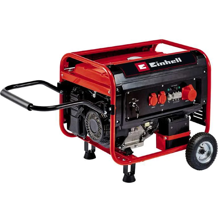 Einhell Stromerzeuger (Benzin) TC-PG 55-E5 (7.5 kW, max. 3300 W (bei 230 V), 389 cm³, 25 L Benzintank, 2x 230V & 1x 400V-Steckdose, Überlastschalter, AVR--Ölmangelsicherung) – Bild 1