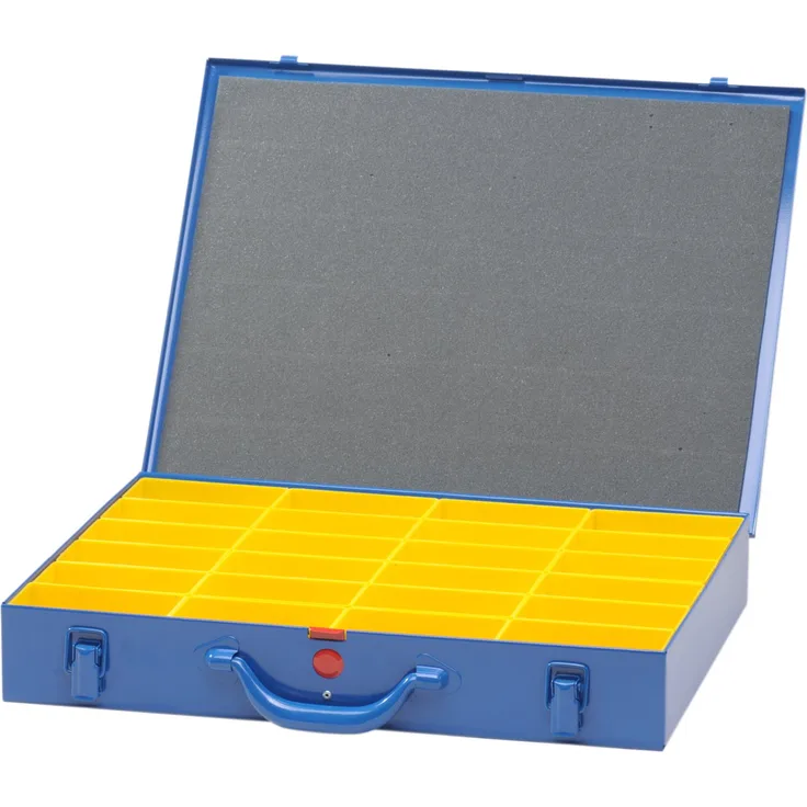 hünersdorff Metall-Kleinteile-Koffer 24 Einsatzboxen, dunkelblau, 1 Stück, 620700