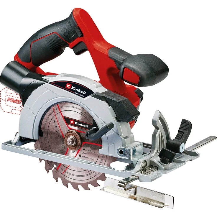 Einhell Akku-Handkreissäge TE-CS 18-150 Li-Solo Power X-Change PXC (18 V, Li-Ion, D150 x D10 mm Sägeblatt, Schnitttiefe + Neigungswinkel werkzeuglos einstellbar, LEDs, ohne Akku und Ladegerät) – Bild 1