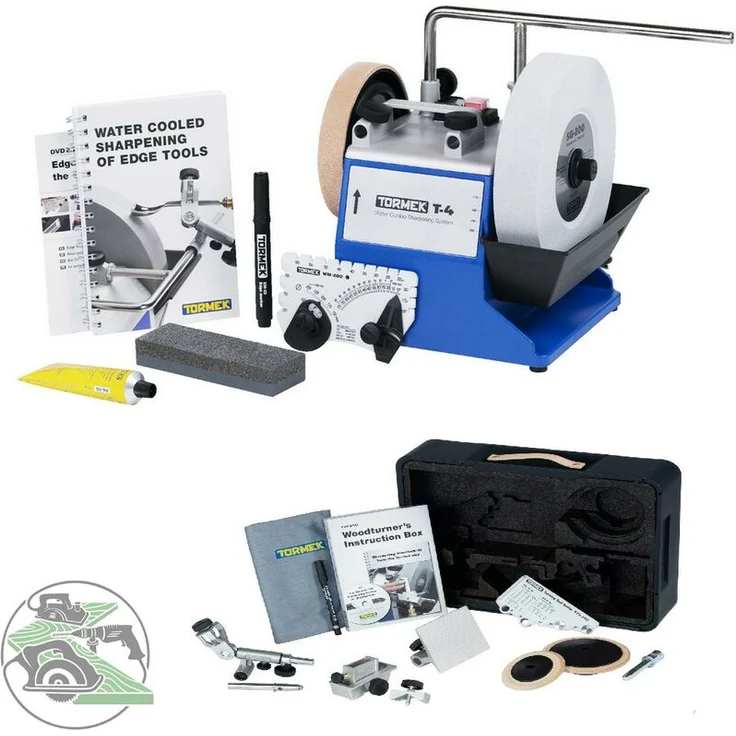 TORMEK Nassschleifmaschine T4 Schärfsystem Schleifmaschine und TNT 808 Drechseln - Tormek – Bild 1