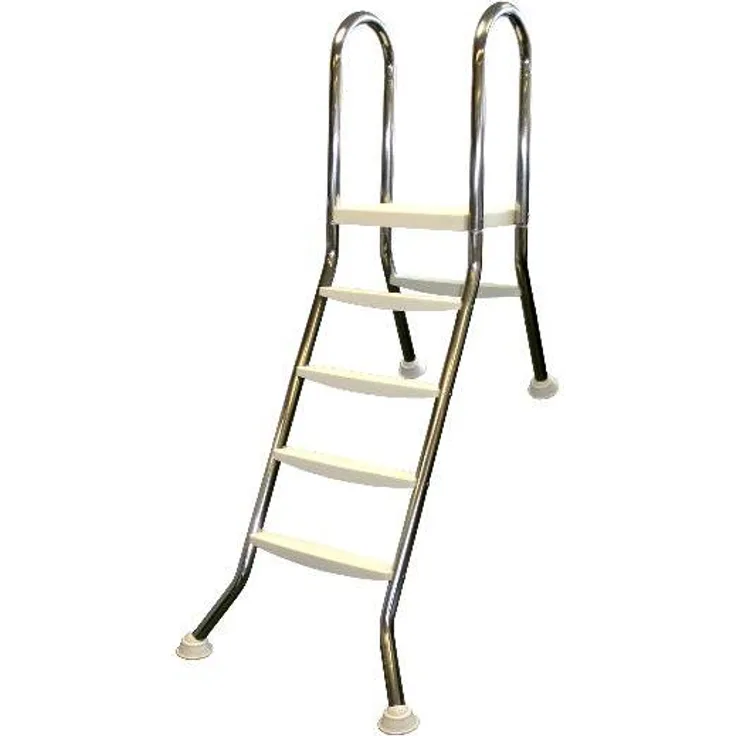 MTH Hochbeckenleiter Edelstahl 1x4-stufig mit 1x1 Stufen für 1,2m Beckenhöhe