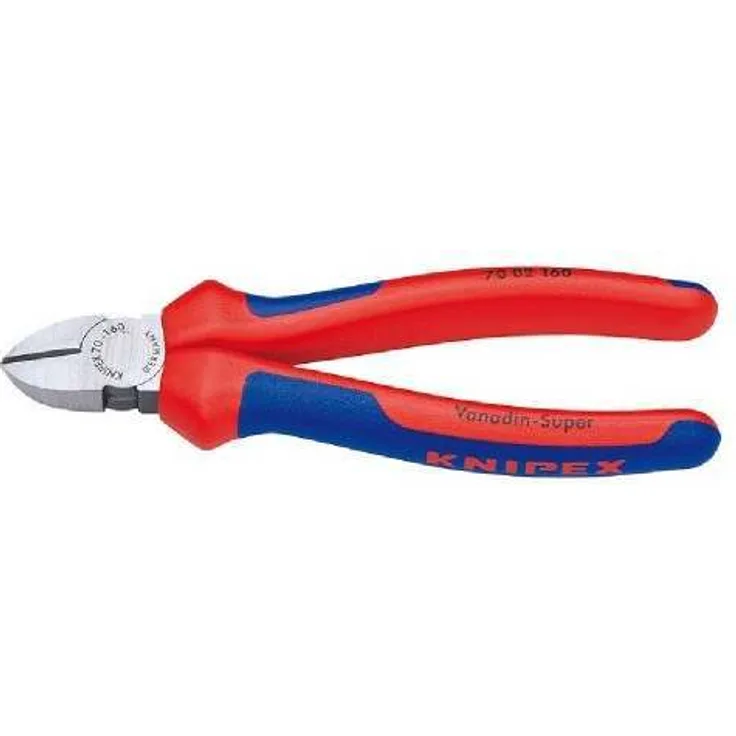 KNIPEX 70 02 160 SB Seitenschneider schwarz atramentiert mit Mehrkomponenten-Hüllen 160 mm (in SB-Verpackung)