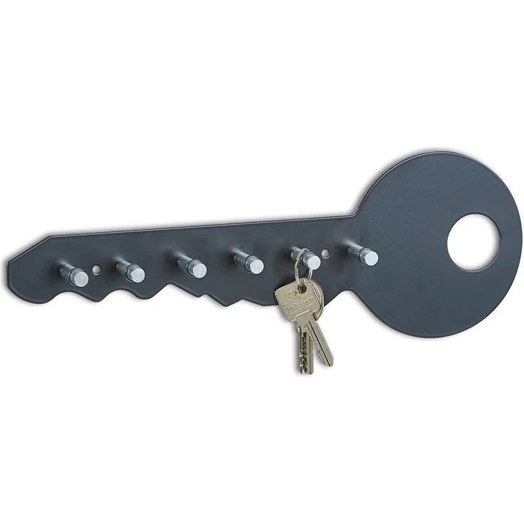 Schlüsselbord Schlüsselbrett Schlüsselhalter Schlüsselleiste Schlüssel mit Haken schwarz – Bild 1