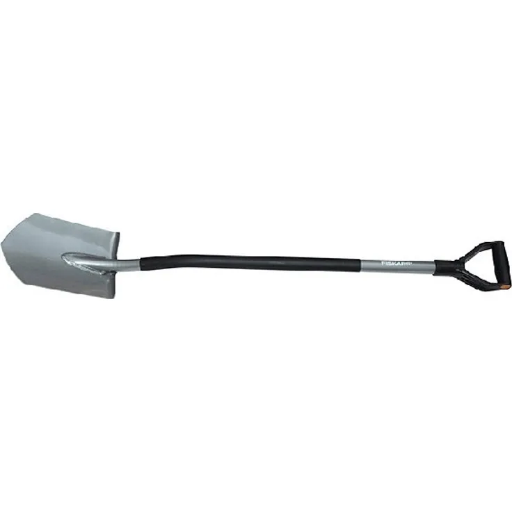 Fiskars Gärtnerspaten für harte, steinige Böden, Spitz, Länge: 125 cm, Hochwertiger Borstahl, Grau-Schwarz, Ergonomic, 1001568
