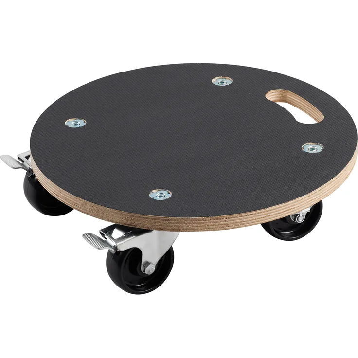 Metafranc Pflanzenroller Ø 380 mm - 200 kg Tragkraft - Siebdruckplatte - PA-Räder - Feststeller - Wasserabweisend-Möbelroller-Untersetzer mit Rollen-Transporthilfe für Pflanzen - 822040