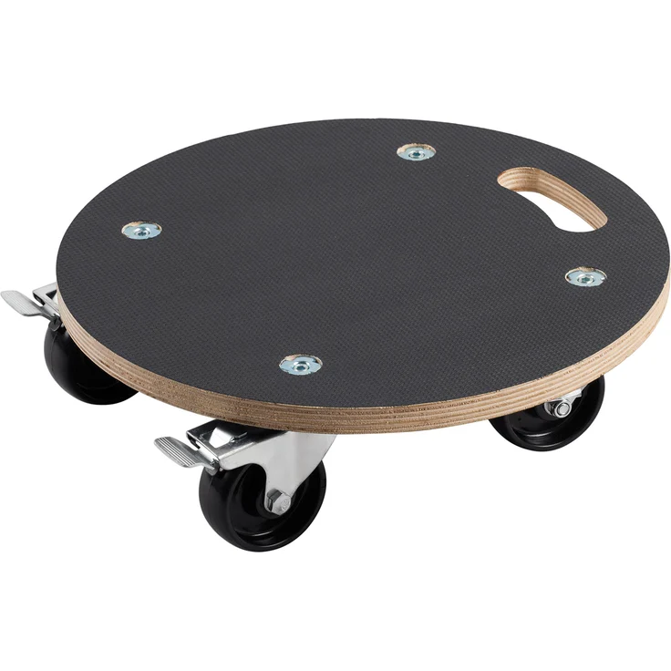 Metafranc Pflanzenroller Ø 380 mm - 200 kg Tragkraft - Siebdruckplatte - PA-Räder - Feststeller - Wasserabweisend-Möbelroller-Untersetzer mit Rollen-Transporthilfe für Pflanzen - 822040 – Bild 1