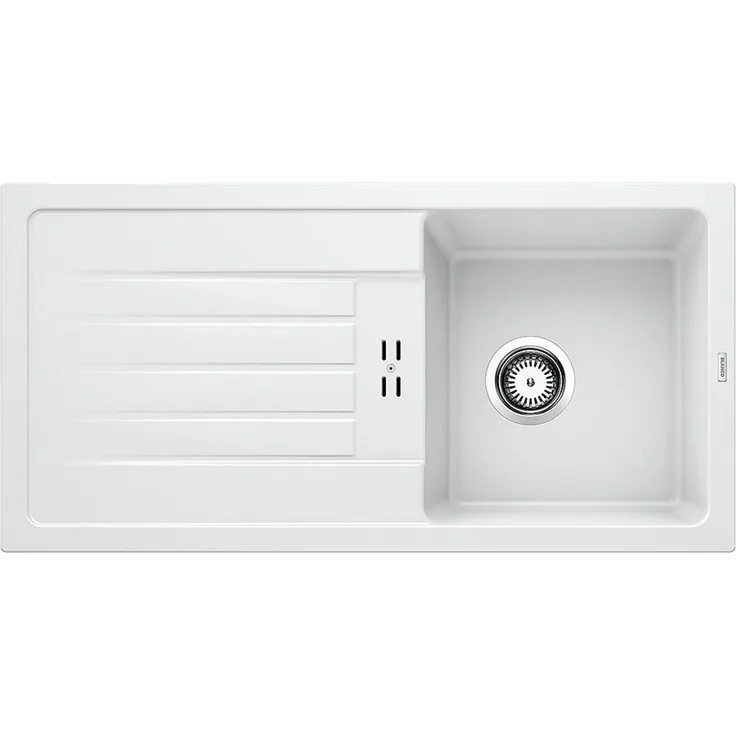 BLANCO FAVUM 45 S - Moderne Einbauspüle aus Granit - Einsteigermodell aus SILGRANIT für 45 cm breite Unterschränke - Weiß - 524229