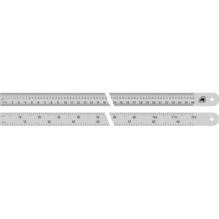 Metrica 24124 Setzer-Masstab Rostfrei 500 mm