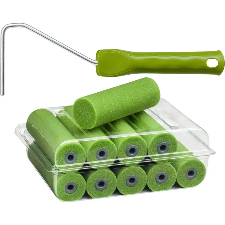 10 x Colorus Lackierwalzen superfein PLUS | Schaumwalze 11 cm gerade | Lackrolle für Lacke auf wasserbasis und leicht lösemittelhaltige Lacke |