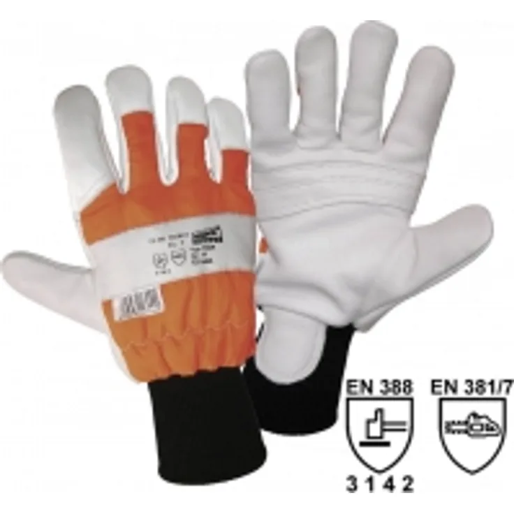 Hausmarke Forstschutz-Arbeitshandschuhe EN 388 (3142) / EN 3 81/7 Klasse 1 orange weiss | 10