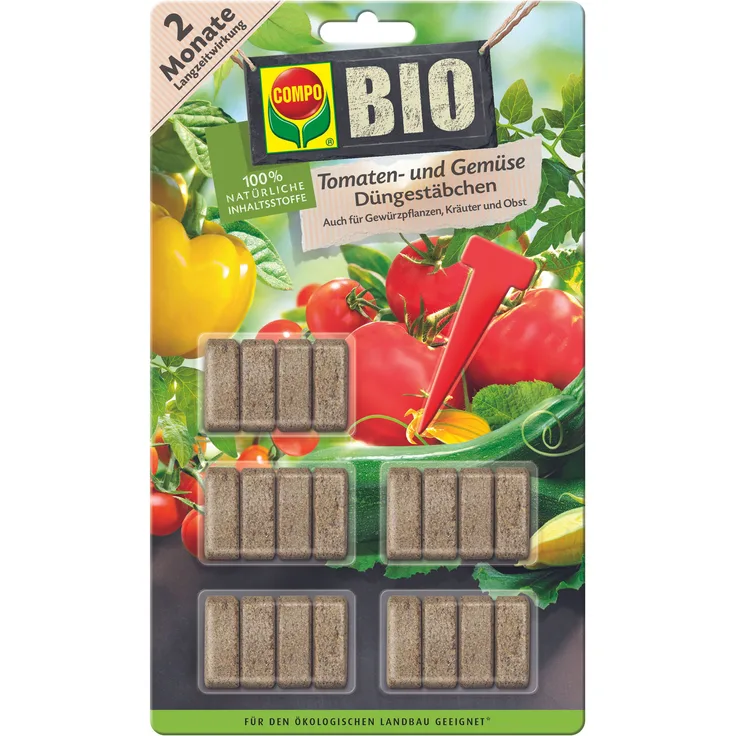 Compo BIO Tomaten- und Gemüse Düngestäbchen, 20 Stück
