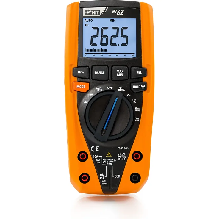 HT-Instruments Digitales Multimeter TRMS, 4 stellige Anzeige, 6000 Digits, Bargraph, CAT IV, 1 Stück, HT62