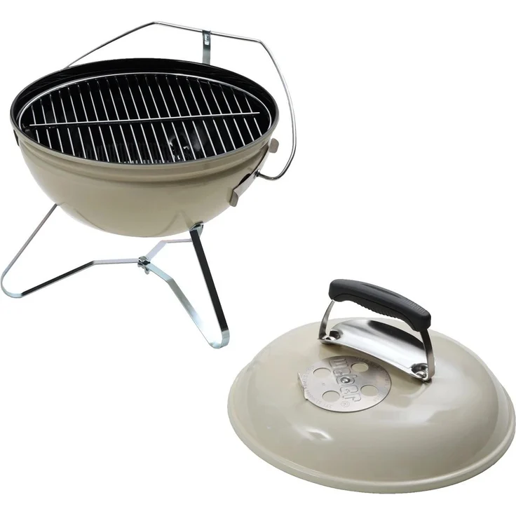 Weber 1125004 Smokey Joe Premium, Holzkohlegrill, 37 cm, ilfenbein, für unterwegs, tragbar – Bild 3