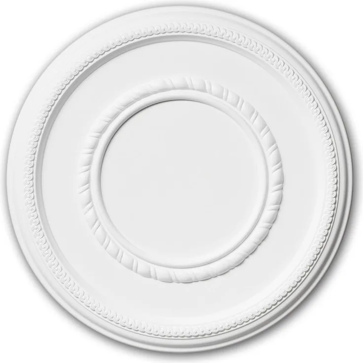 Profhome Decor - Rosette PROFHOME 156004 Deckenelement Zierelement Neo-Empire-Stil weiß Ø 43,5 cm