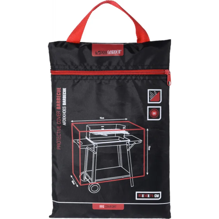 Bbq Grillabdeckung, schwarz, 95 x 50 x 75 cm