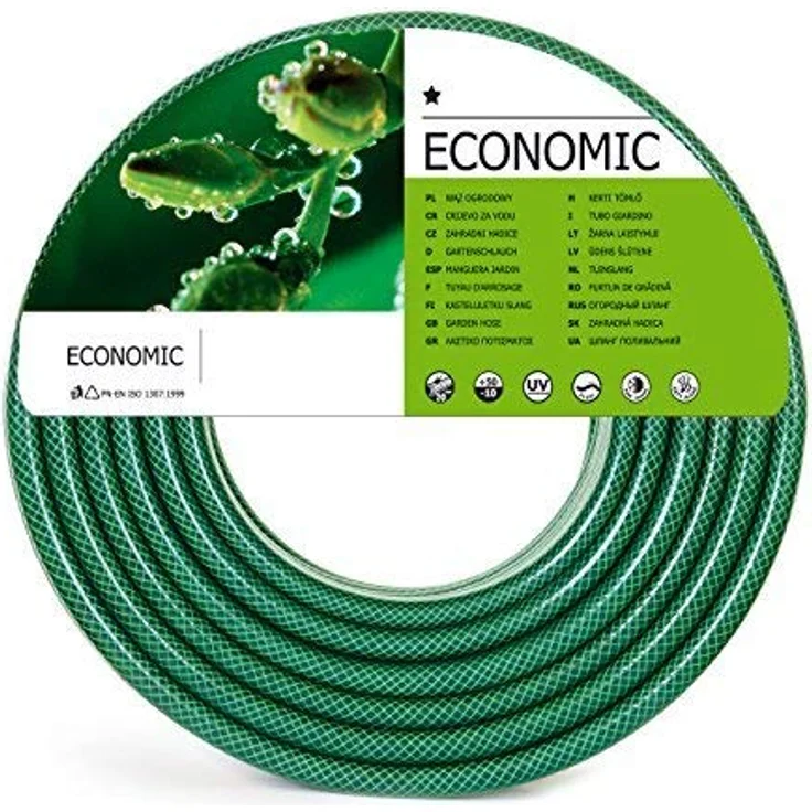Cellfast Gartenschlauch ECONOMIC Elastisch und flexibel 3-lagiger Wasserschlauch aus Polyesterkreuzgewebe, UV-Strahlen- und Algenablagerungbeständig 20 bar Berstdruck, 30m, 1-2 zoll, 10- 002 – Bild 1