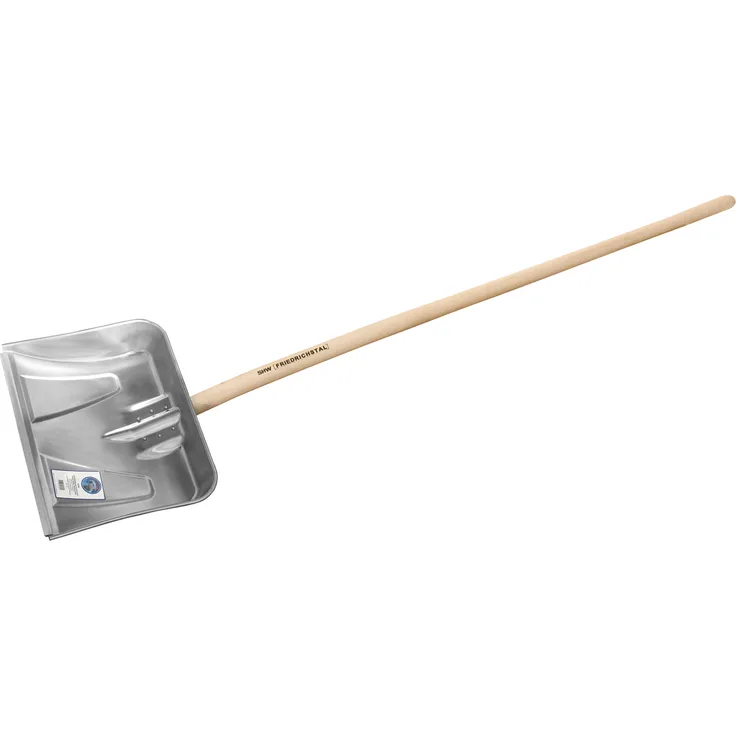 SHW Schneeräumer Aluminium 52 cm mit Aluminium-Räumkante und Rundstiel 140 cm