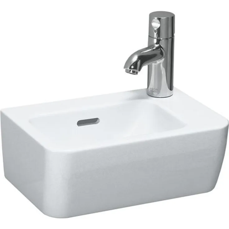 Laufen PRO A Handwaschbecken, 1 Hahnloch rechts, mit Überlauf, 360x250, weiß, Farbe: Weiß - H8169550001061