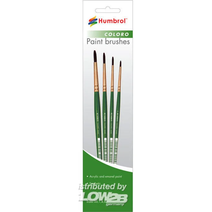 Humbrol AG4050 Coloro Pinsel-Set Größen 00, 1, 4 u. 8 1524050