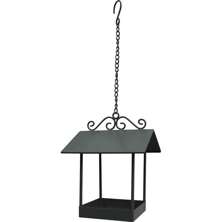 Dehner Natura Wildvogel-Futterhaus Vilnius, ca. 18 x 15 x 15 cm, Metall, braun